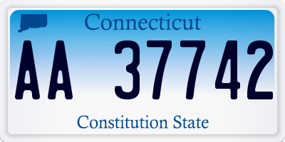 CT license plate AA37742