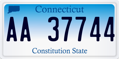 CT license plate AA37744