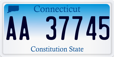 CT license plate AA37745