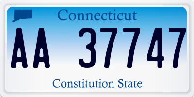 CT license plate AA37747