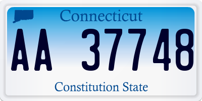 CT license plate AA37748