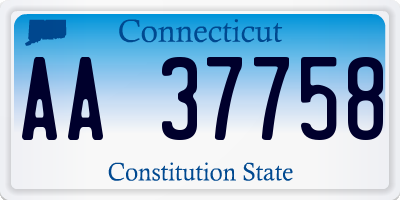 CT license plate AA37758