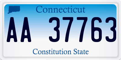 CT license plate AA37763