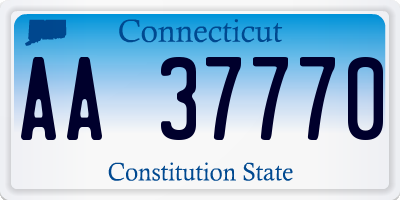CT license plate AA37770