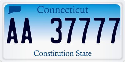 CT license plate AA37777
