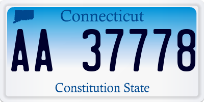 CT license plate AA37778