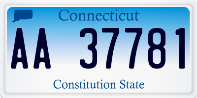 CT license plate AA37781