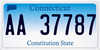CT license plate AA37787