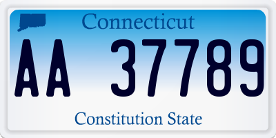 CT license plate AA37789