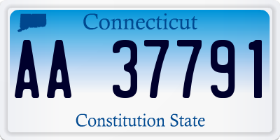 CT license plate AA37791