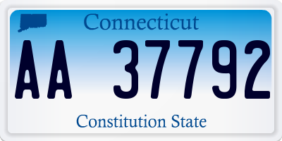 CT license plate AA37792