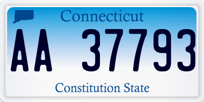 CT license plate AA37793