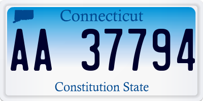 CT license plate AA37794