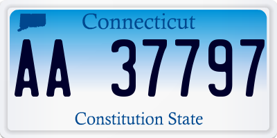 CT license plate AA37797