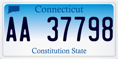 CT license plate AA37798
