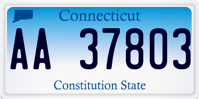 CT license plate AA37803