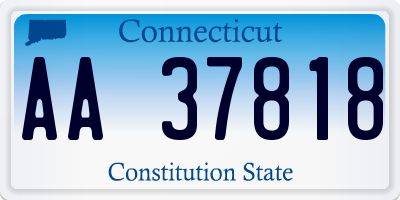 CT license plate AA37818