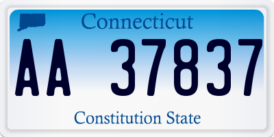 CT license plate AA37837