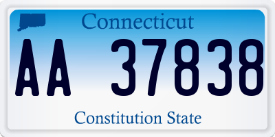 CT license plate AA37838
