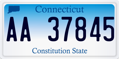 CT license plate AA37845