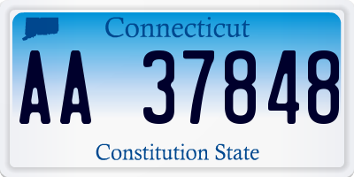 CT license plate AA37848