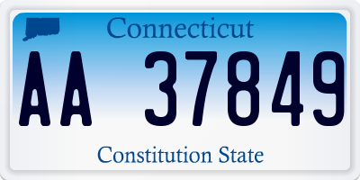 CT license plate AA37849