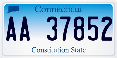 CT license plate AA37852