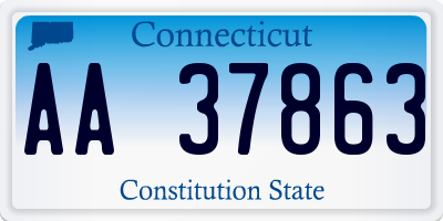 CT license plate AA37863