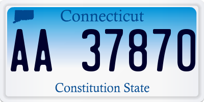 CT license plate AA37870