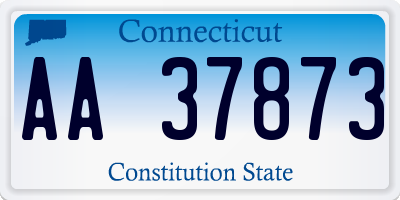 CT license plate AA37873