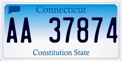 CT license plate AA37874
