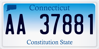 CT license plate AA37881