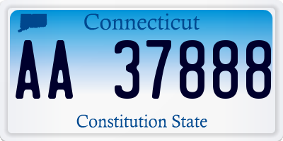 CT license plate AA37888