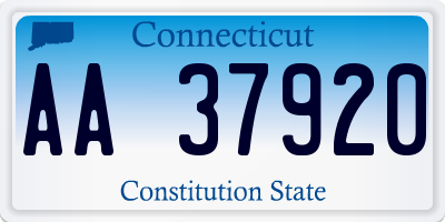 CT license plate AA37920
