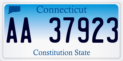 CT license plate AA37923
