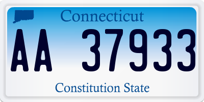CT license plate AA37933