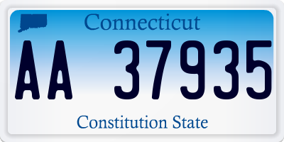 CT license plate AA37935