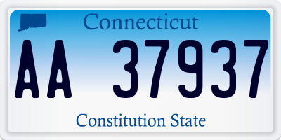 CT license plate AA37937
