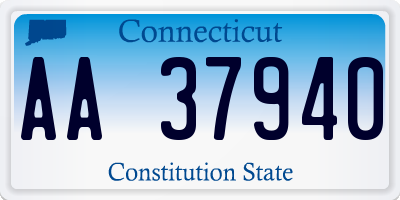 CT license plate AA37940