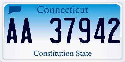 CT license plate AA37942