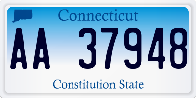 CT license plate AA37948