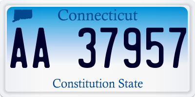 CT license plate AA37957