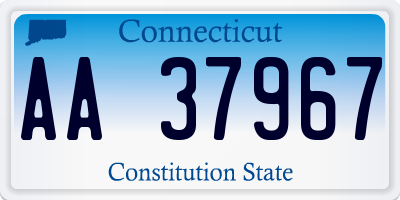 CT license plate AA37967