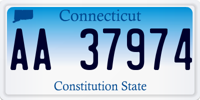 CT license plate AA37974