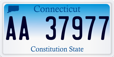CT license plate AA37977