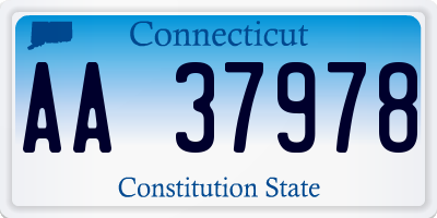 CT license plate AA37978