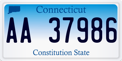 CT license plate AA37986