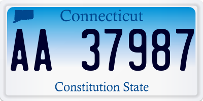 CT license plate AA37987