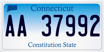 CT license plate AA37992