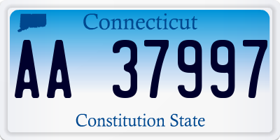 CT license plate AA37997